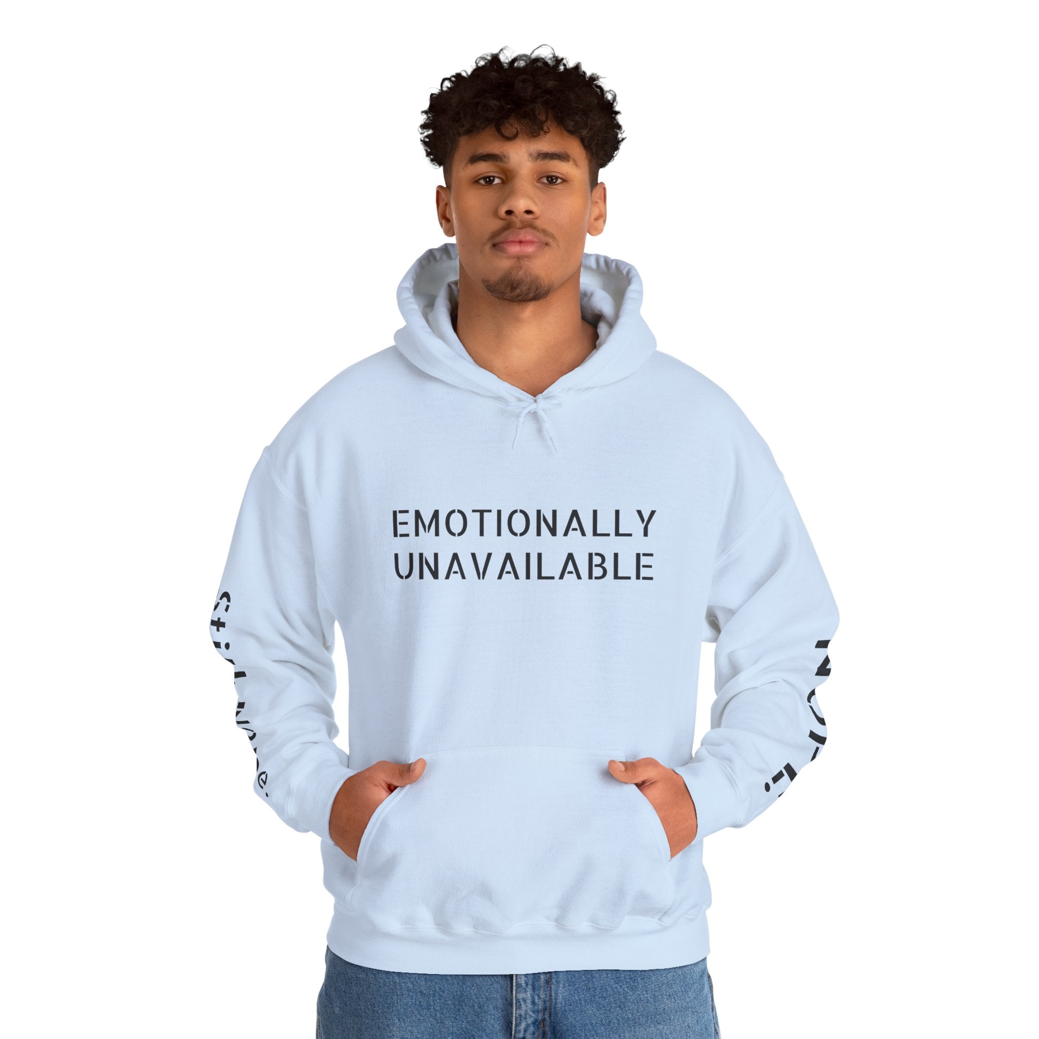 Emotionally Unavailable Hoodie — "Currently Accepting Coffee, Not Conversations" Graphic Hoodie