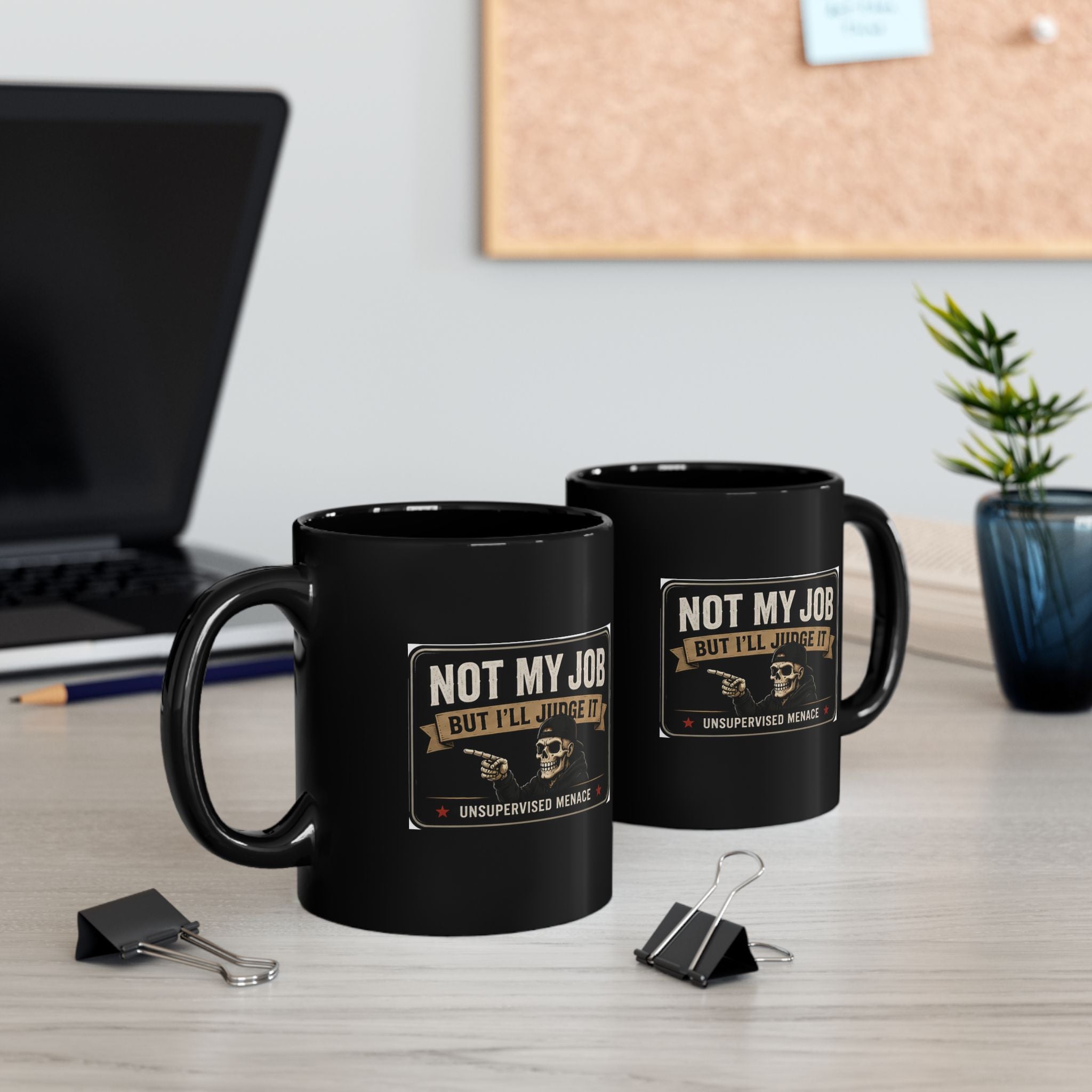 Not My Job But I’ll Judge It Mug — Funny Skull Coffee Mug (11oz/15oz)