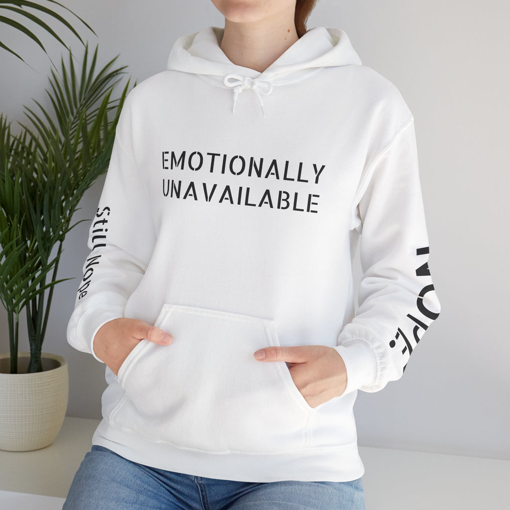 Emotionally Unavailable Hoodie — "Currently Accepting Coffee, Not Conversations" Graphic Hoodie