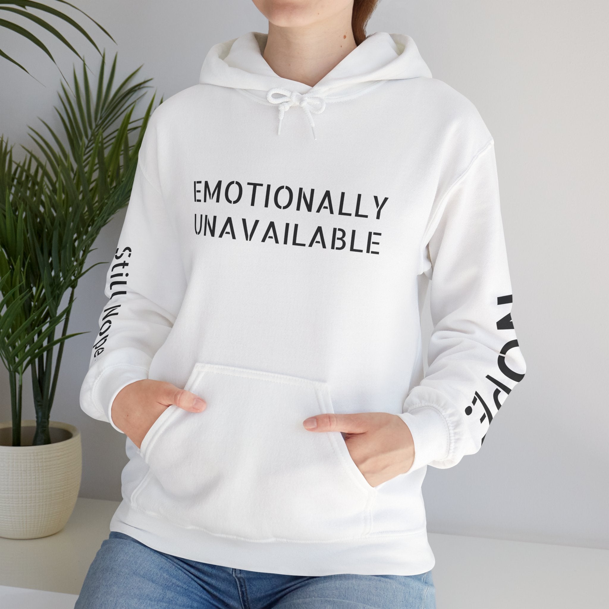 Emotionally Unavailable Hoodie — "Currently Accepting Coffee, Not Conversations" Graphic Hoodie