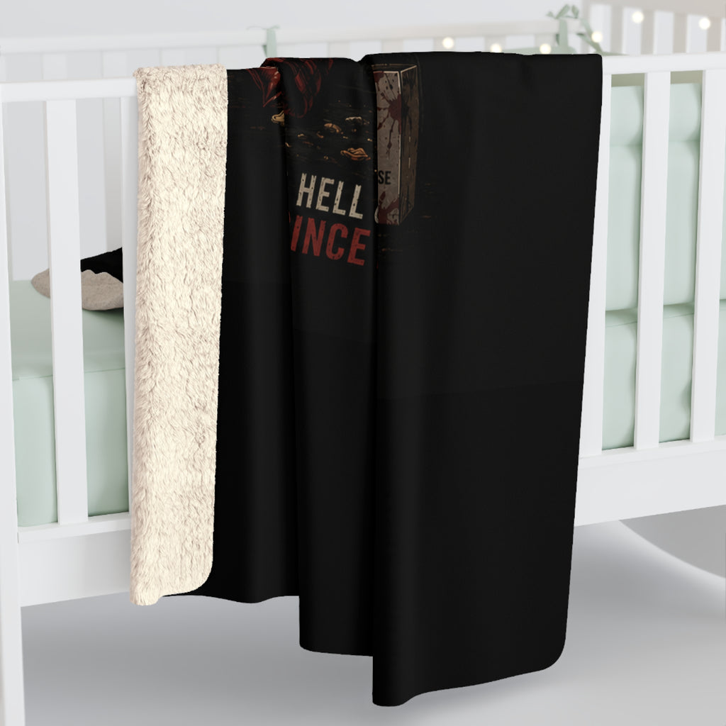 Sherpa Fleece Blanket — "Unsupervised Menace" Skeleton Lounge Throw (Cozy Gothic Gift)