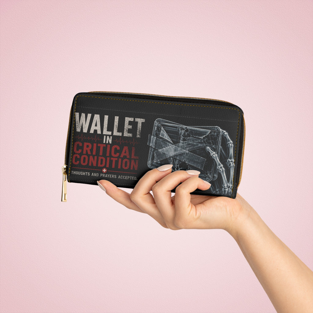 Zipper Wallet — 'Wallet in Critical Condition' Adventure Medical Report Design