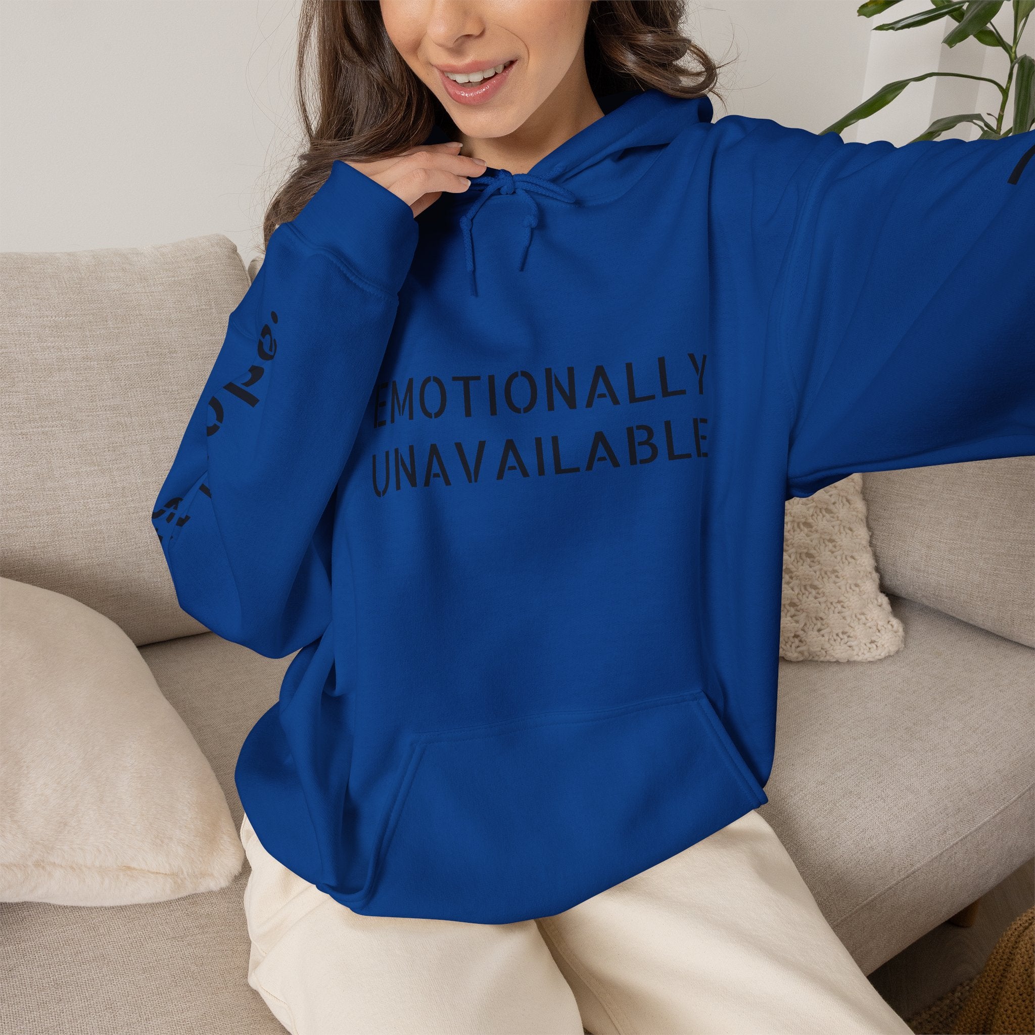 Emotionally Unavailable Hoodie — "Currently Accepting Coffee, Not Conversations" Graphic Hoodie