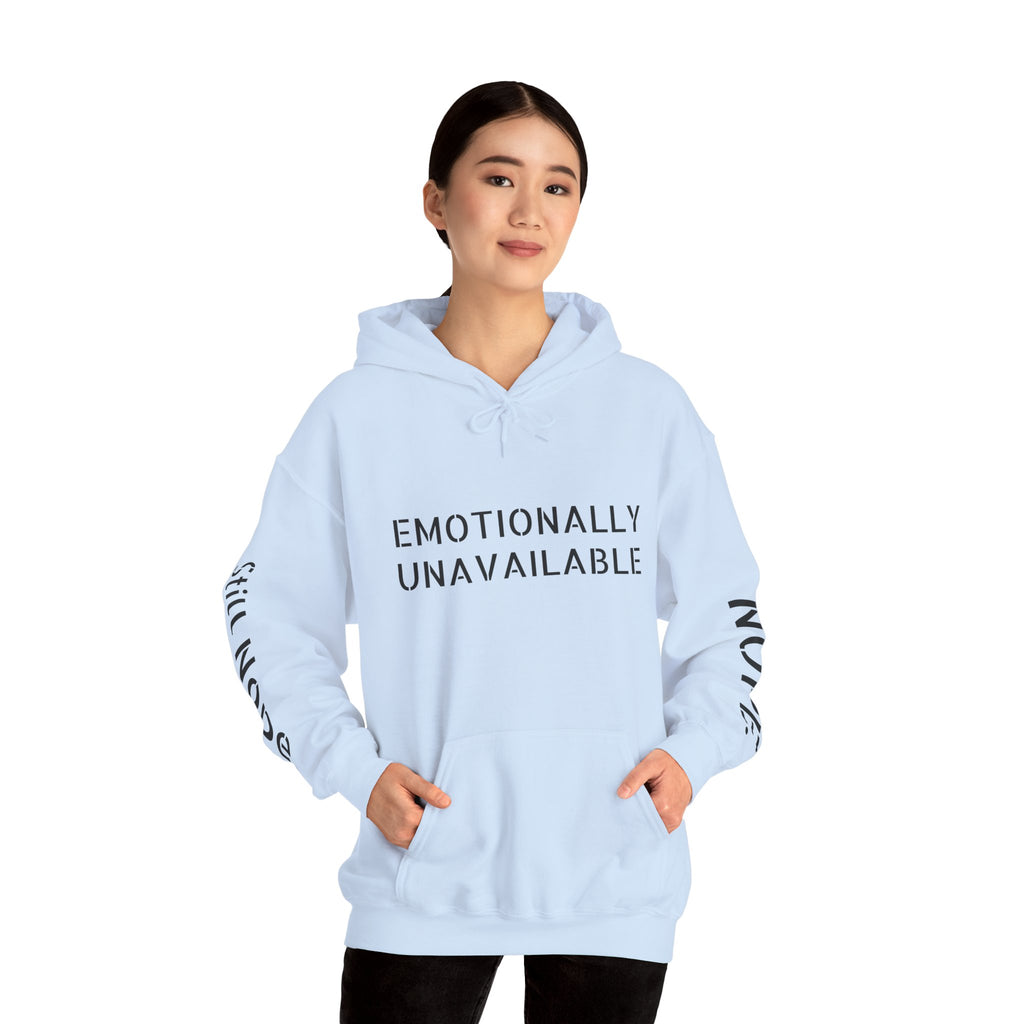 Emotionally Unavailable Hoodie — "Currently Accepting Coffee, Not Conversations" Graphic Hoodie