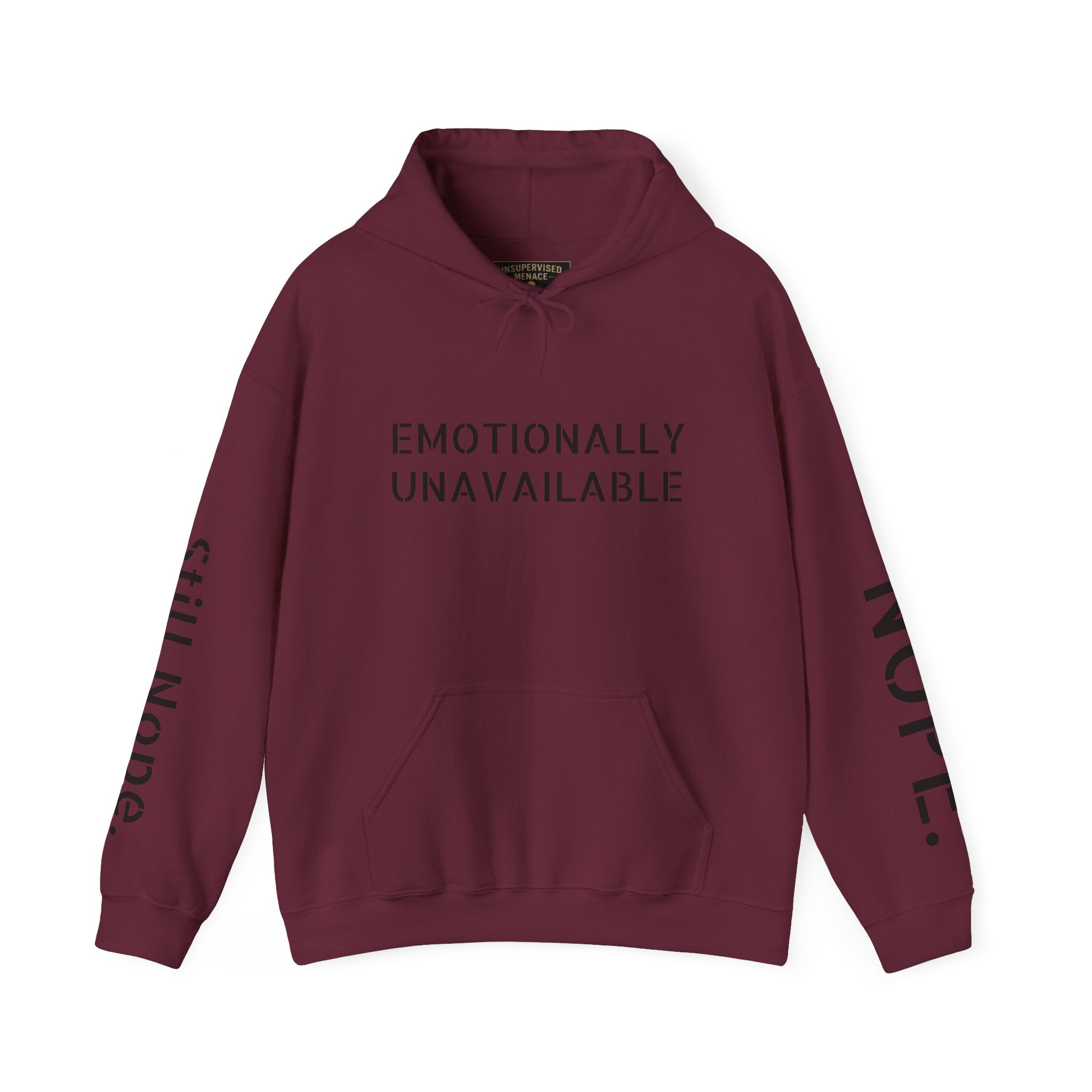 Emotionally Unavailable Hoodie — "Currently Accepting Coffee, Not Conversations" Graphic Hoodie