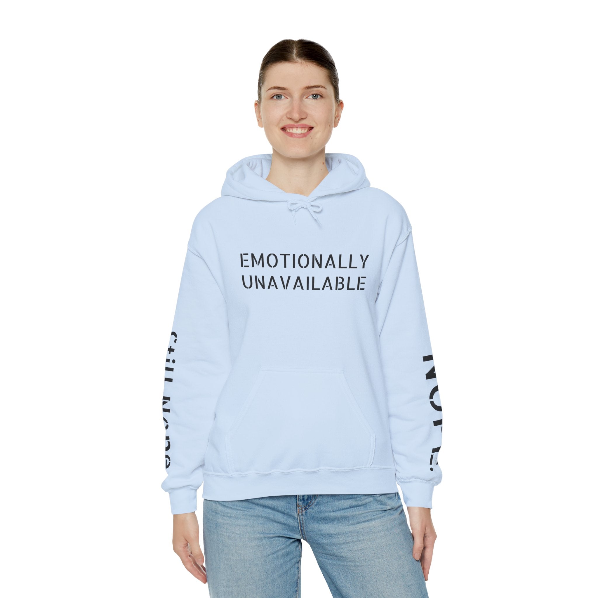 Emotionally Unavailable Hoodie — "Currently Accepting Coffee, Not Conversations" Graphic Hoodie