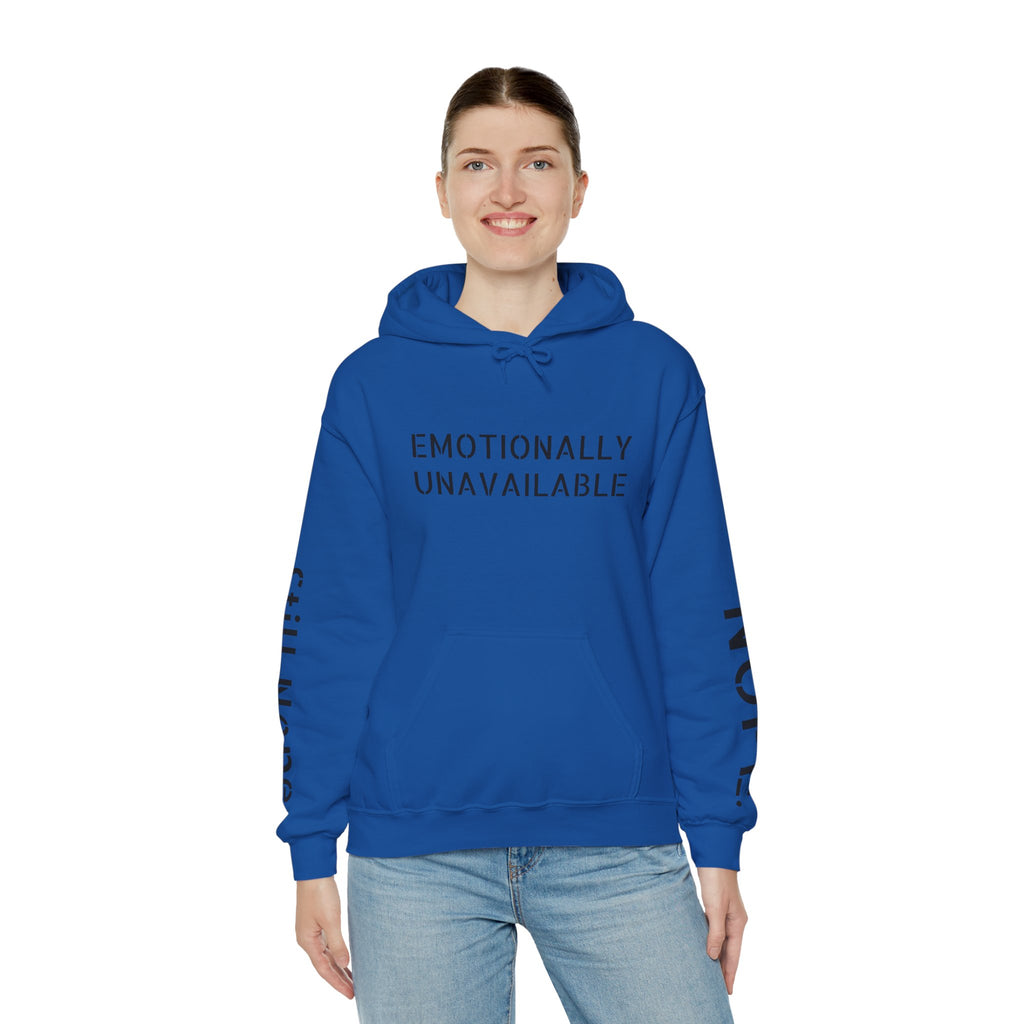 Emotionally Unavailable Hoodie — "Currently Accepting Coffee, Not Conversations" Graphic Hoodie