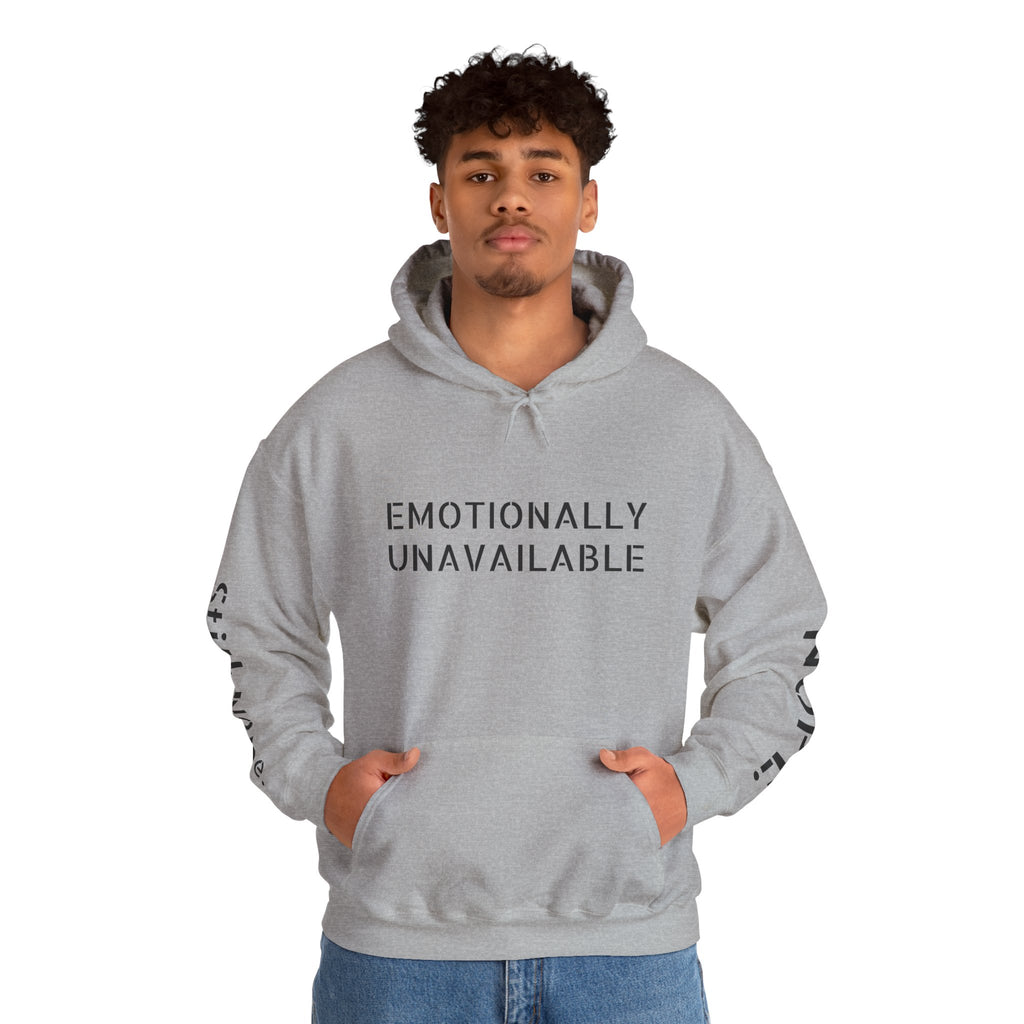 Emotionally Unavailable Hoodie — "Currently Accepting Coffee, Not Conversations" Graphic Hoodie