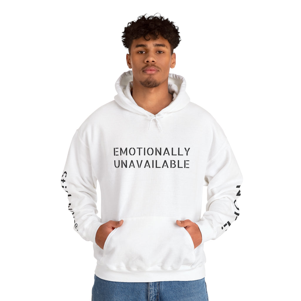 Emotionally Unavailable Hoodie — "Currently Accepting Coffee, Not Conversations" Graphic Hoodie