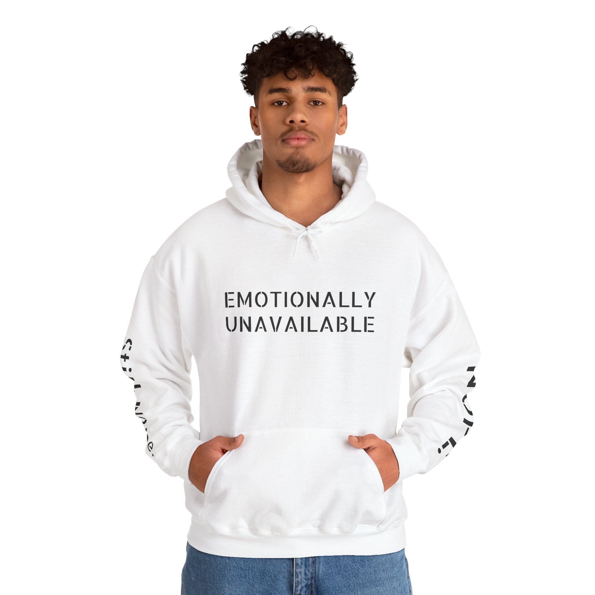 Emotionally Unavailable Hoodie — "Currently Accepting Coffee, Not Conversations" Graphic Hoodie