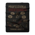 Sherpa Blanket — Professional Overthinker Vintage Skull Design