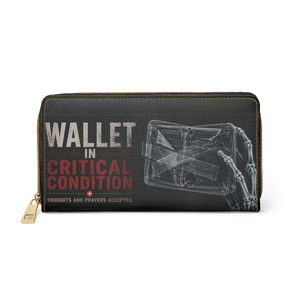 Zipper Wallet — 'Wallet in Critical Condition' Adventure Medical Report Design