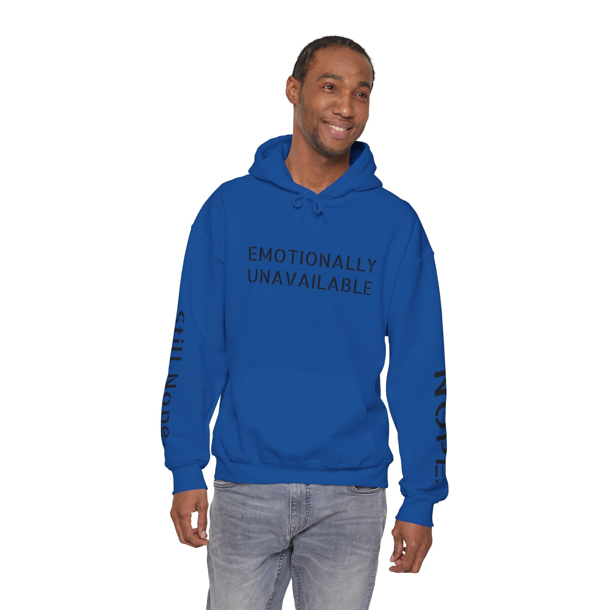 Emotionally Unavailable Hoodie — "Currently Accepting Coffee, Not Conversations" Graphic Hoodie