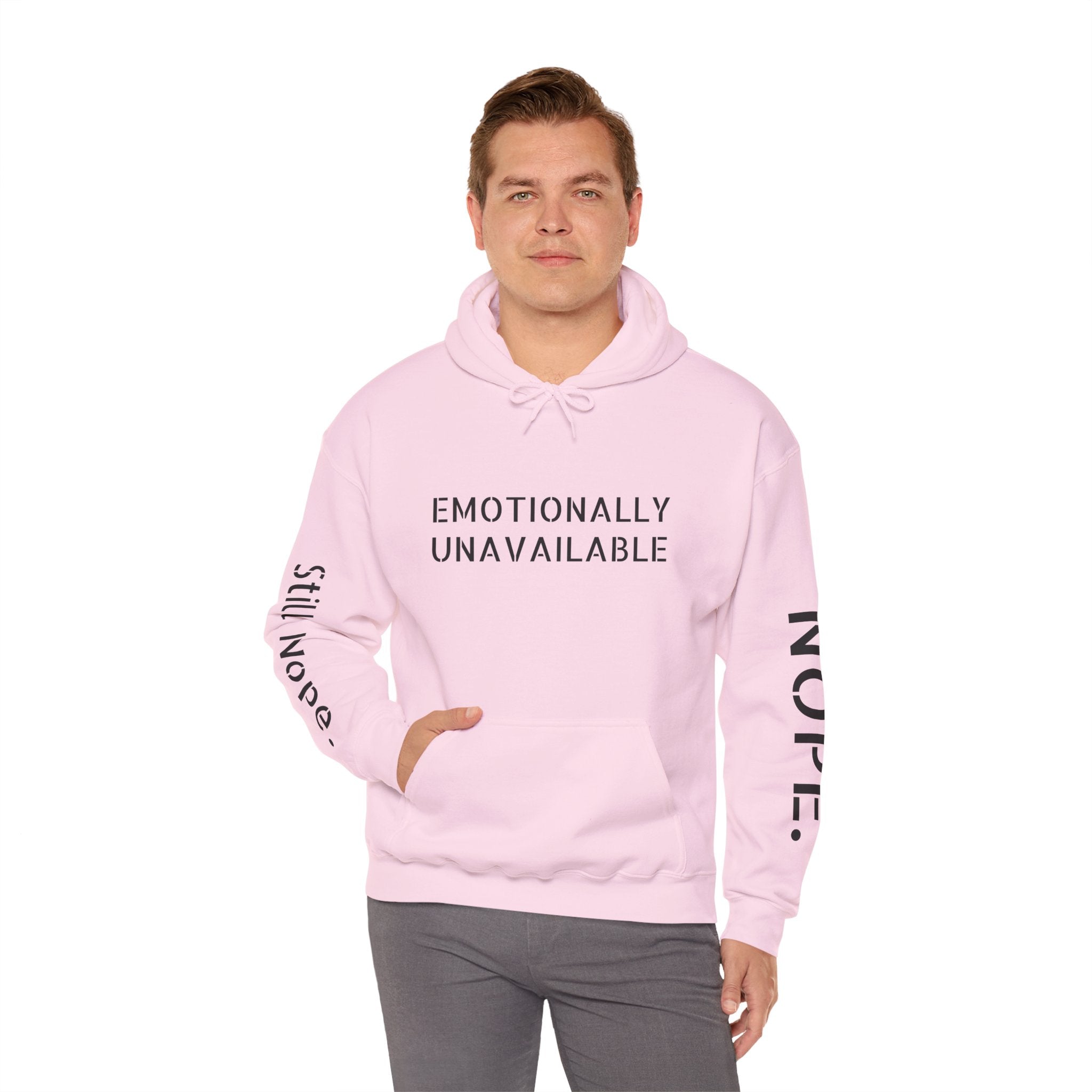 Emotionally Unavailable Hoodie — "Currently Accepting Coffee, Not Conversations" Graphic Hoodie