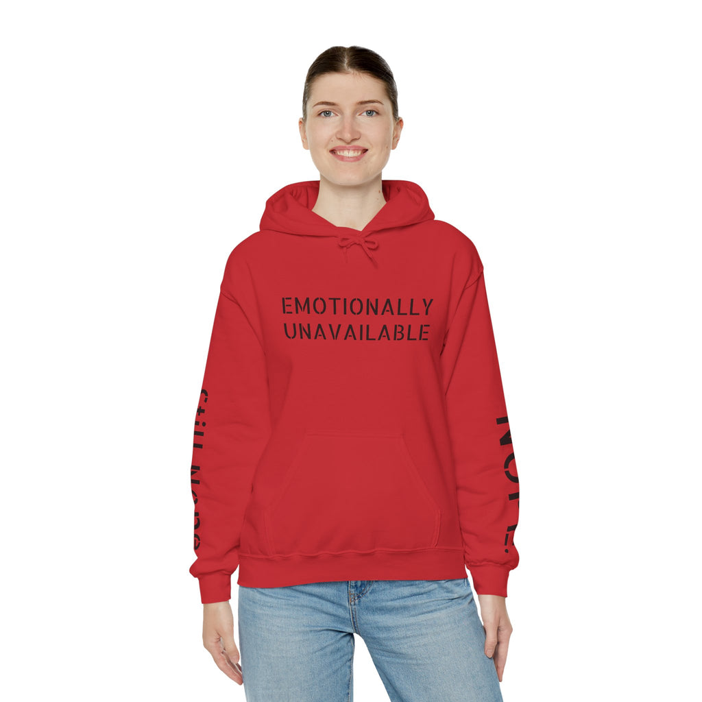 Emotionally Unavailable Hoodie — "Currently Accepting Coffee, Not Conversations" Graphic Hoodie