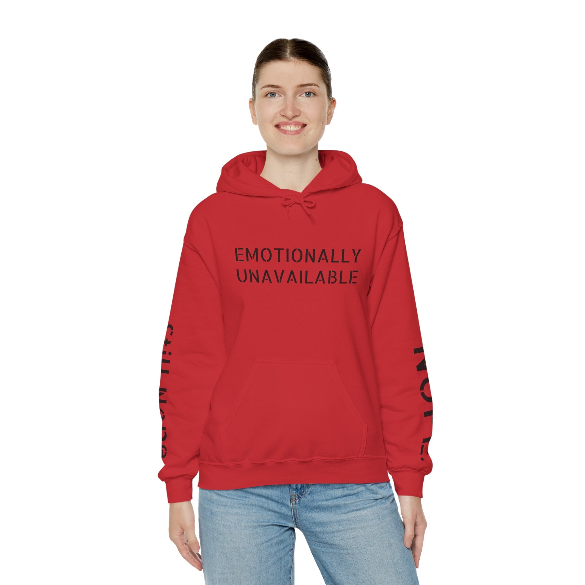 Emotionally Unavailable Hoodie — "Currently Accepting Coffee, Not Conversations" Graphic Hoodie