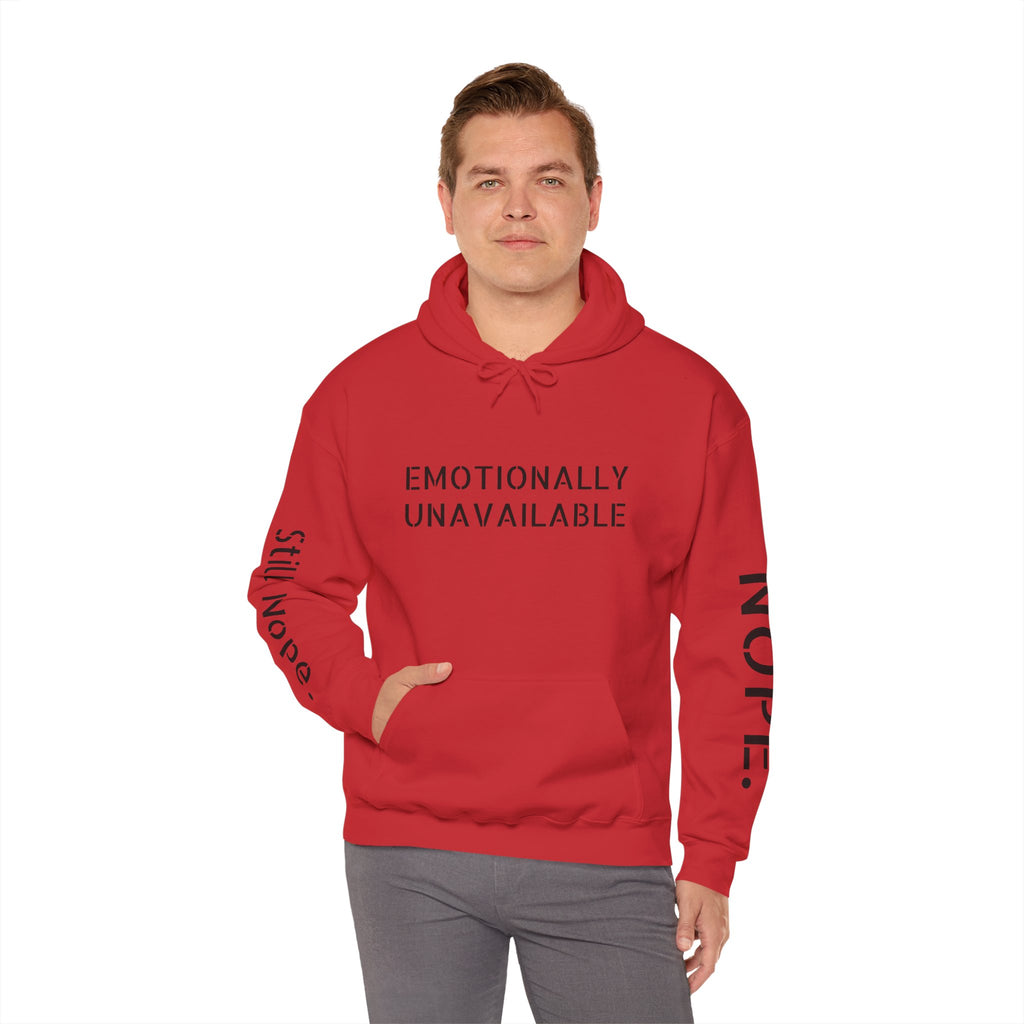 Emotionally Unavailable Hoodie — "Currently Accepting Coffee, Not Conversations" Graphic Hoodie