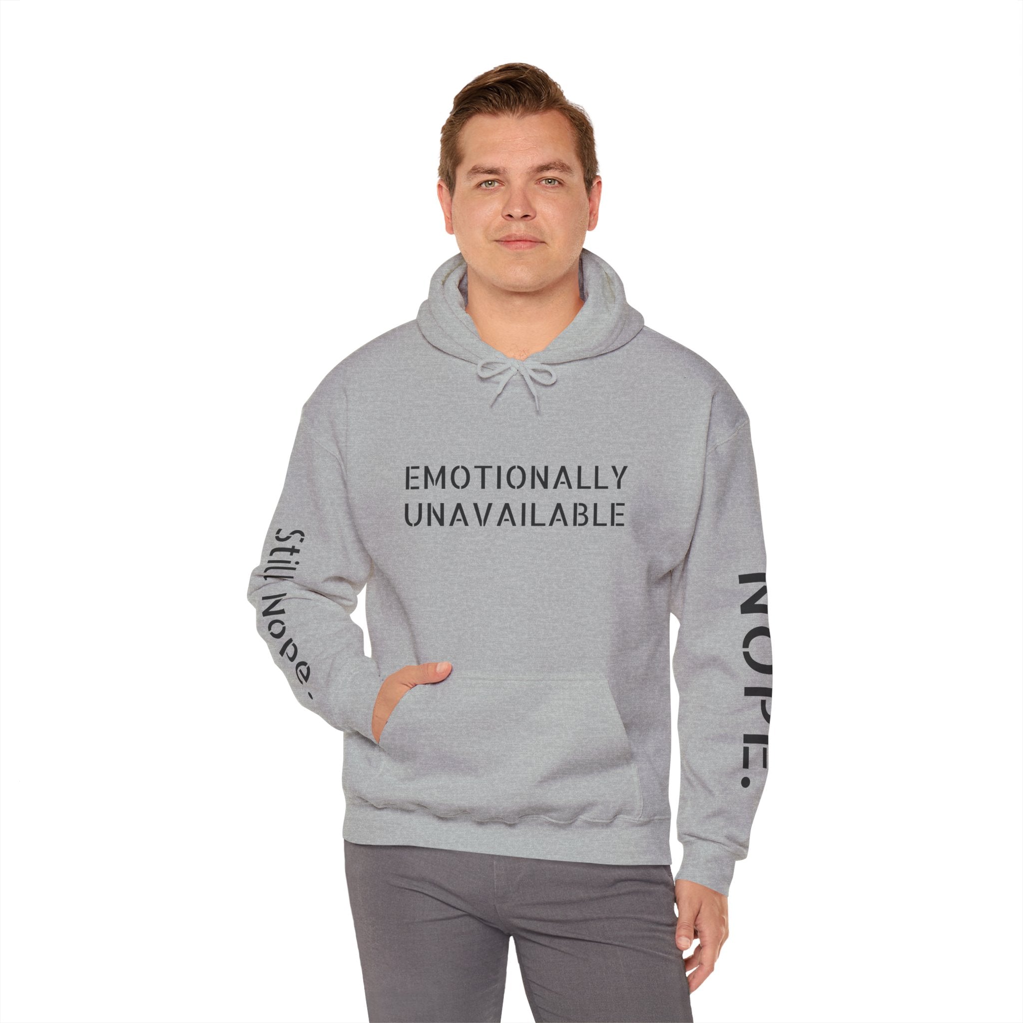 Emotionally Unavailable Hoodie — "Currently Accepting Coffee, Not Conversations" Graphic Hoodie