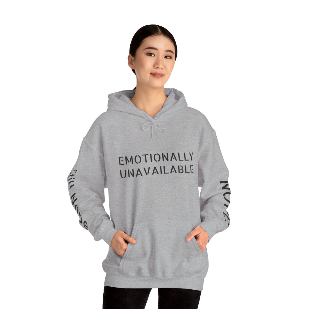 Emotionally Unavailable Hoodie — "Currently Accepting Coffee, Not Conversations" Graphic Hoodie