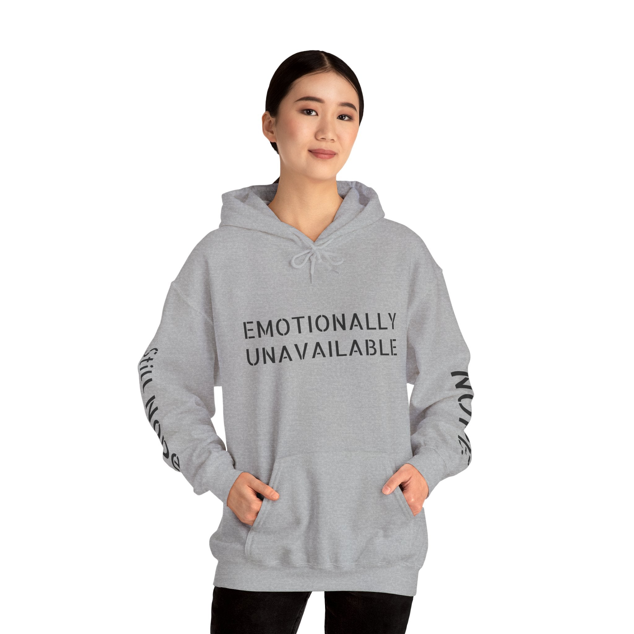 Emotionally Unavailable Hoodie — "Currently Accepting Coffee, Not Conversations" Graphic Hoodie