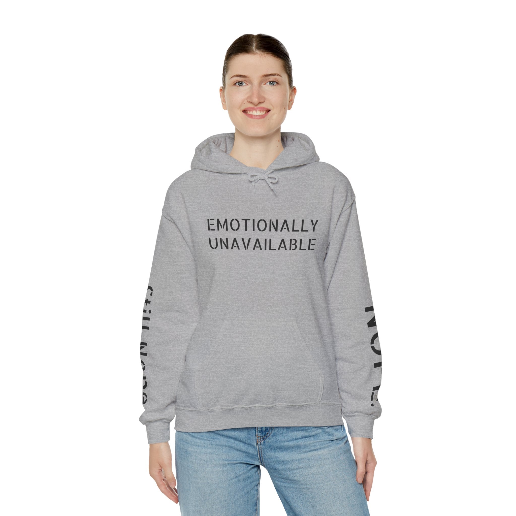 Emotionally Unavailable Hoodie — "Currently Accepting Coffee, Not Conversations" Graphic Hoodie