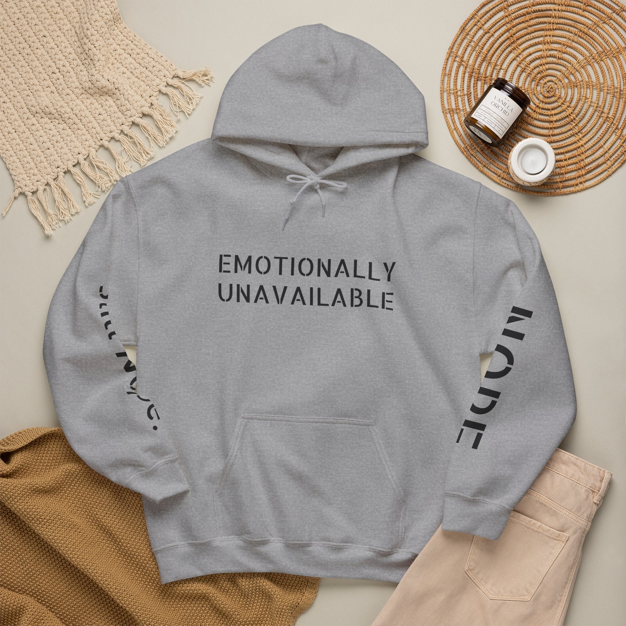 Emotionally Unavailable Hoodie — "Currently Accepting Coffee, Not Conversations" Graphic Hoodie