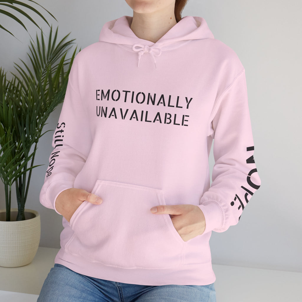 Emotionally Unavailable Hoodie — "Currently Accepting Coffee, Not Conversations" Graphic Hoodie