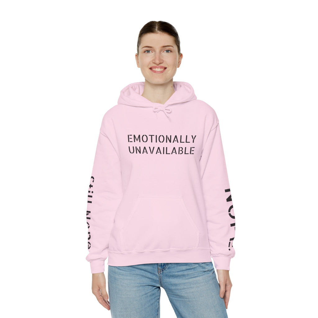 Emotionally Unavailable Hoodie — "Currently Accepting Coffee, Not Conversations" Graphic Hoodie
