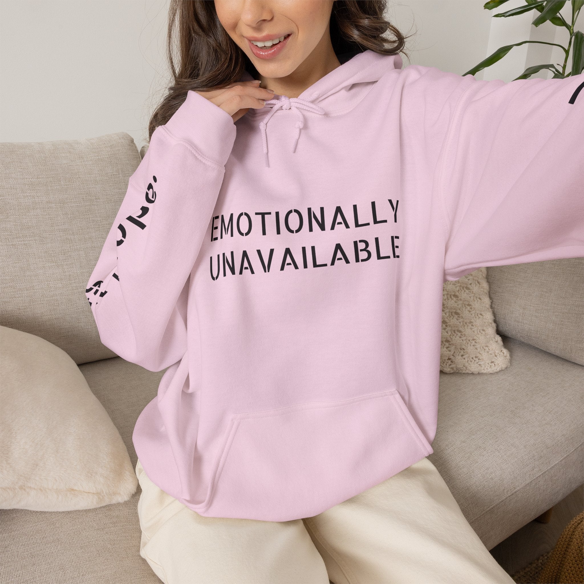 Emotionally Unavailable Hoodie — "Currently Accepting Coffee, Not Conversations" Graphic Hoodie
