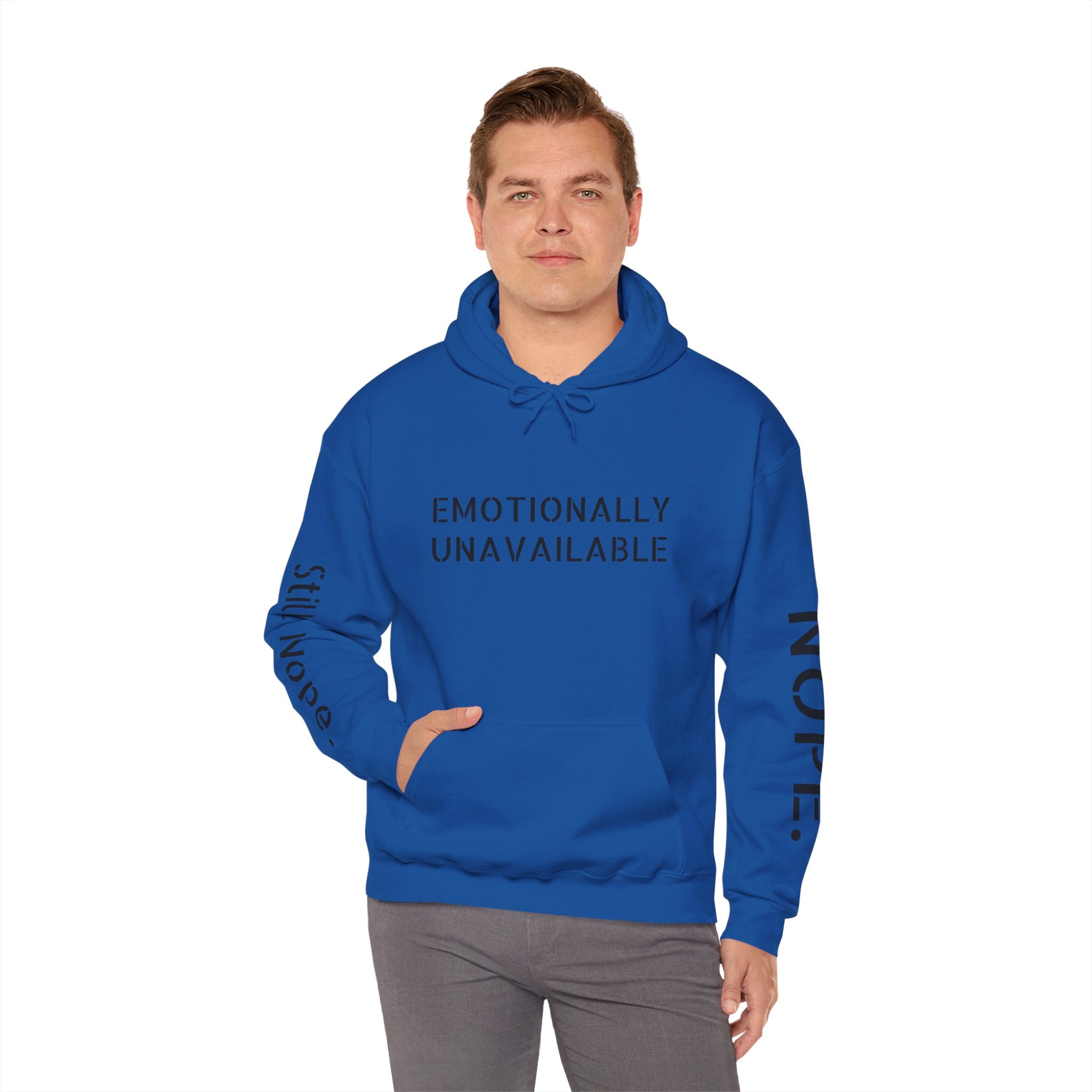 Emotionally Unavailable Hoodie — "Currently Accepting Coffee, Not Conversations" Graphic Hoodie