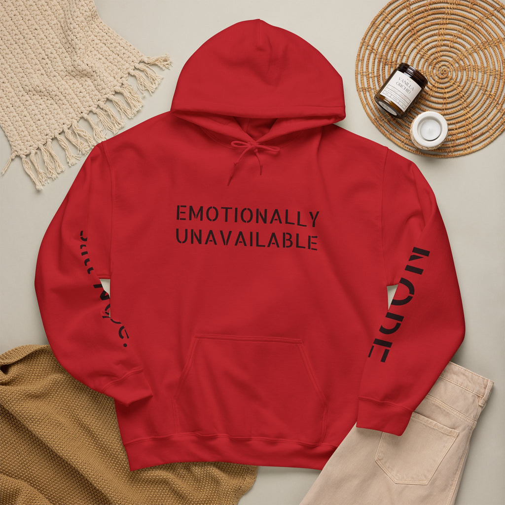 Emotionally Unavailable Hoodie — "Currently Accepting Coffee, Not Conversations" Graphic Hoodie