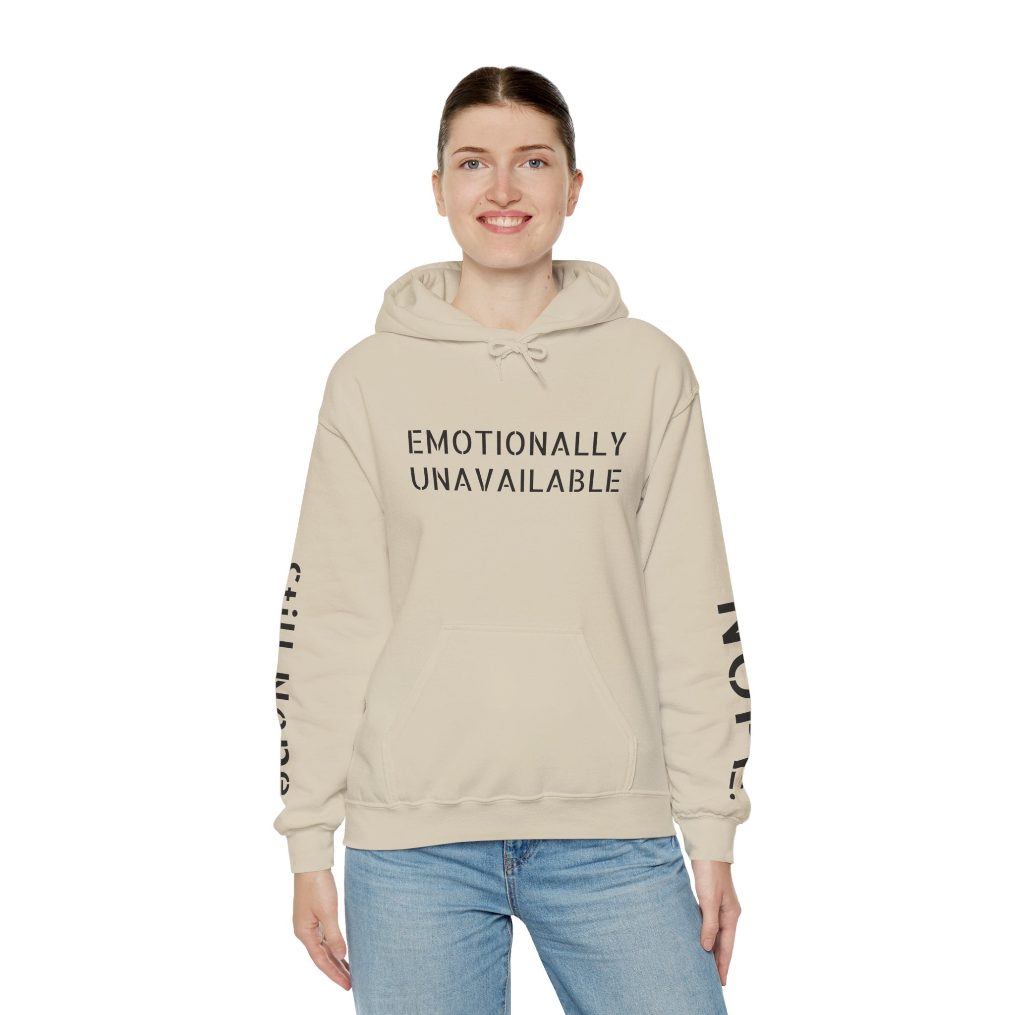 Emotionally Unavailable Hoodie — "Currently Accepting Coffee, Not Conversations" Graphic Hoodie