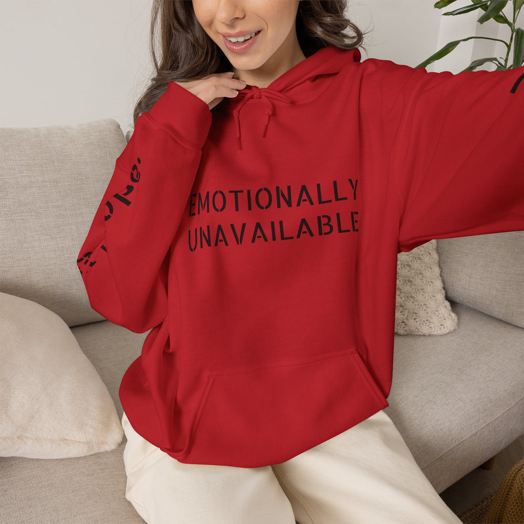 Emotionally Unavailable Hoodie — "Currently Accepting Coffee, Not Conversations" Graphic Hoodie