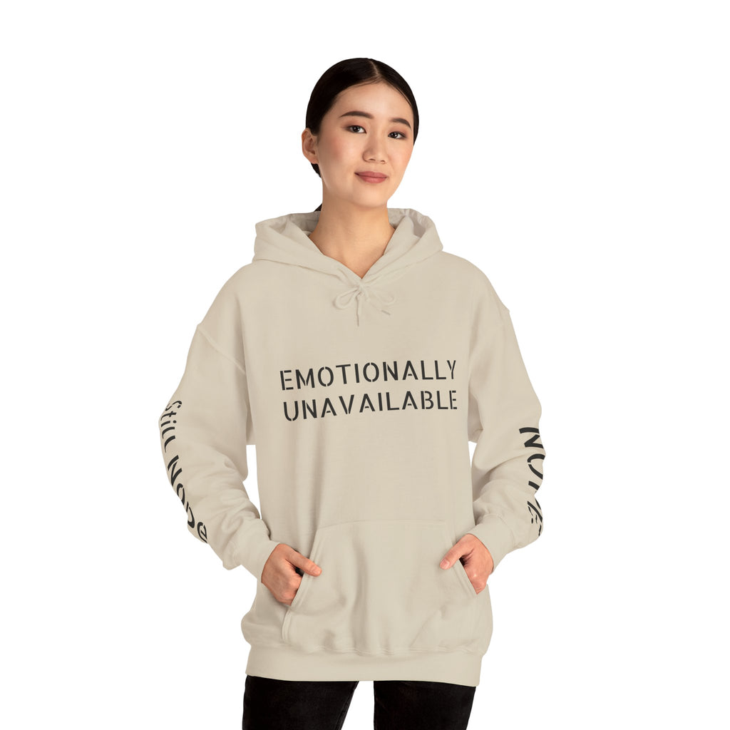 Emotionally Unavailable Hoodie — "Currently Accepting Coffee, Not Conversations" Graphic Hoodie