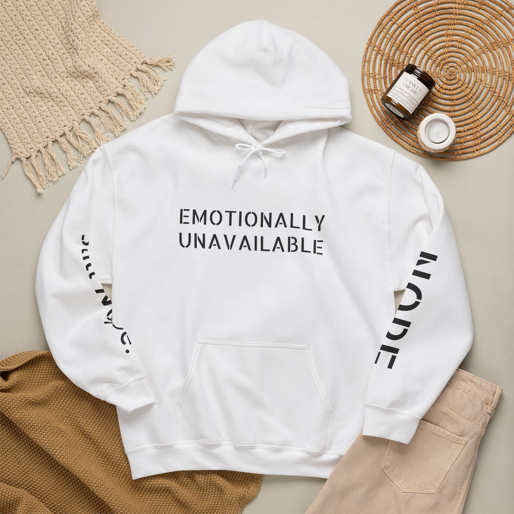 Emotionally Unavailable Hoodie — "Currently Accepting Coffee, Not Conversations" Graphic Hoodie
