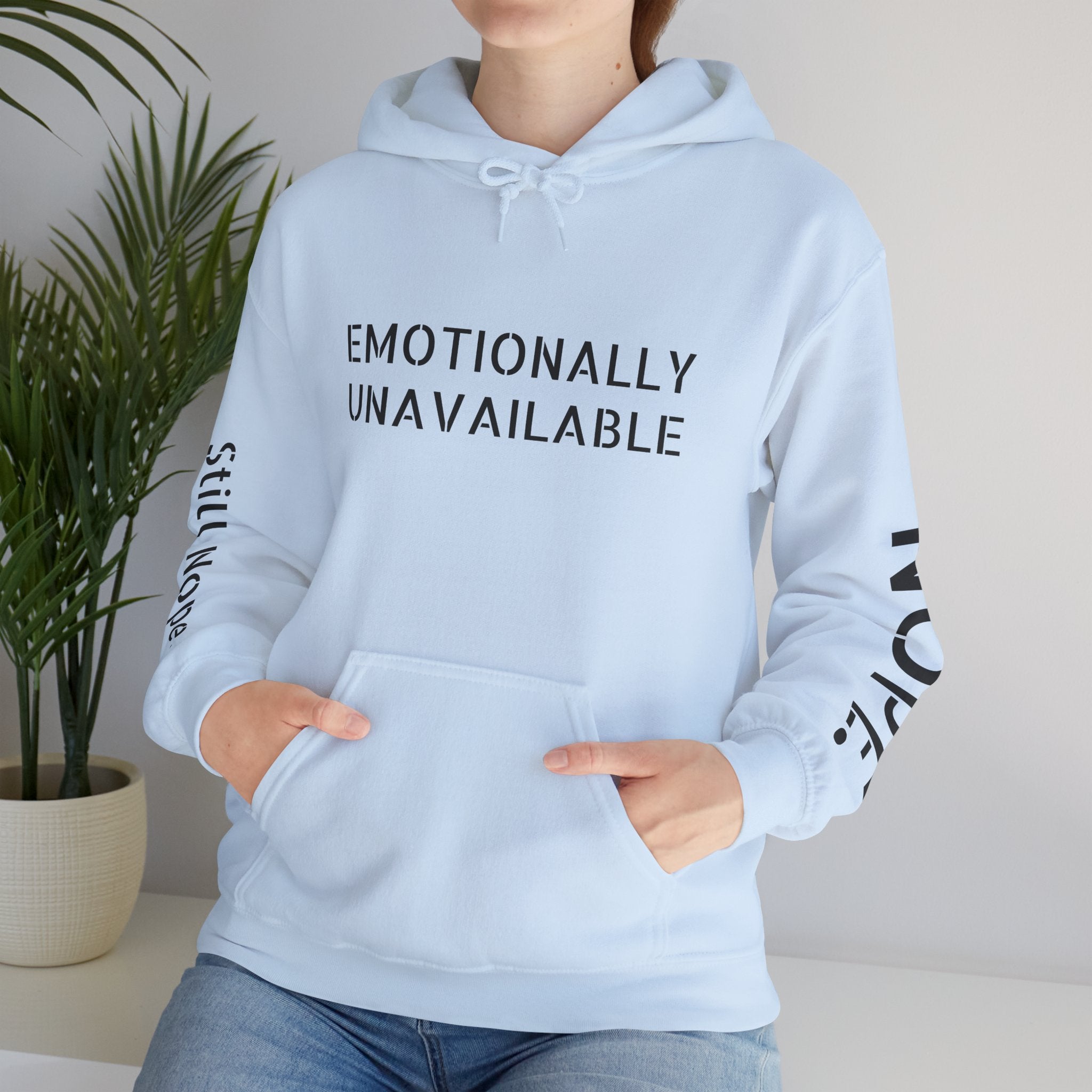 Emotionally Unavailable Hoodie — "Currently Accepting Coffee, Not Conversations" Graphic Hoodie