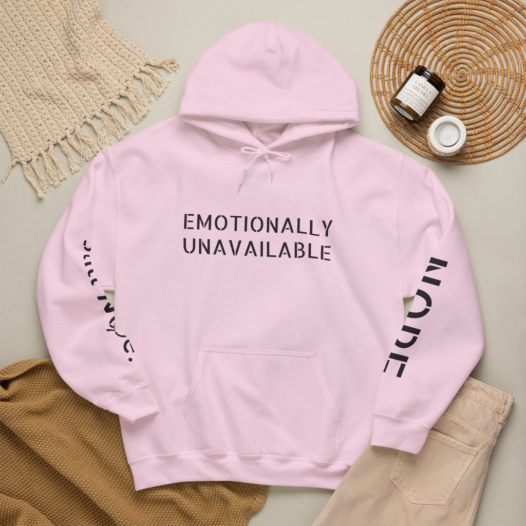 Emotionally Unavailable Hoodie — "Currently Accepting Coffee, Not Conversations" Graphic Hoodie