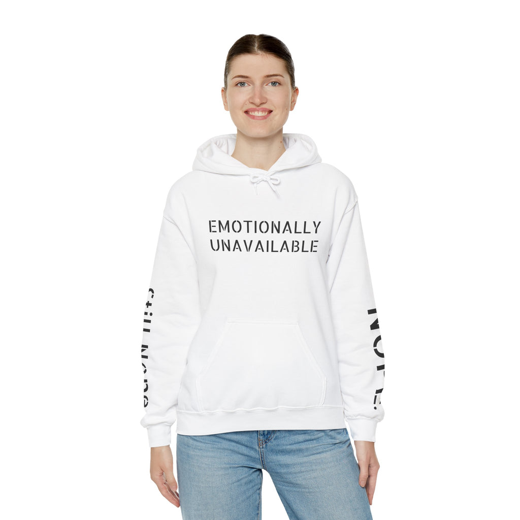 Emotionally Unavailable Hoodie — "Currently Accepting Coffee, Not Conversations" Graphic Hoodie