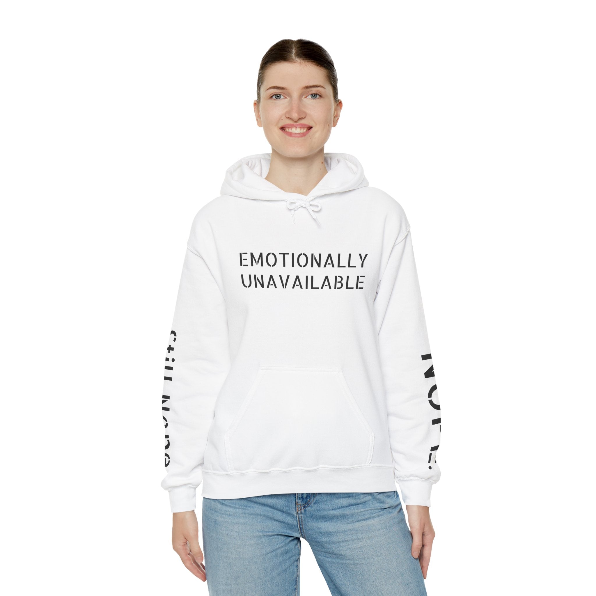 Emotionally Unavailable Hoodie — "Currently Accepting Coffee, Not Conversations" Graphic Hoodie