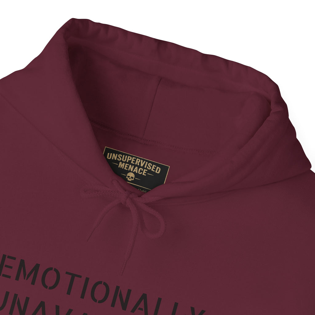 Emotionally Unavailable Hoodie — "Currently Accepting Coffee, Not Conversations" Graphic Hoodie