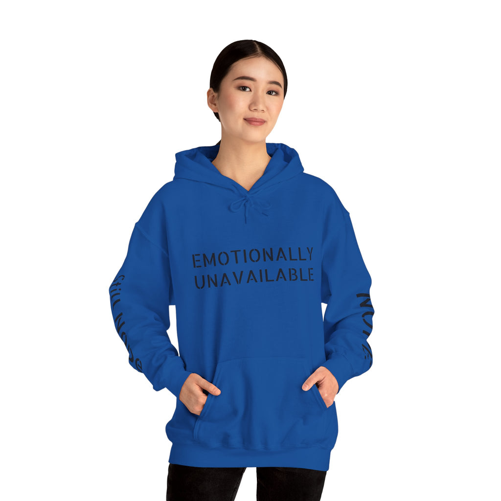 Emotionally Unavailable Hoodie — "Currently Accepting Coffee, Not Conversations" Graphic Hoodie