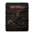 Sherpa Fleece Blanket — "Emotionally Unavailable" Skull Coffee Graphic Throw
