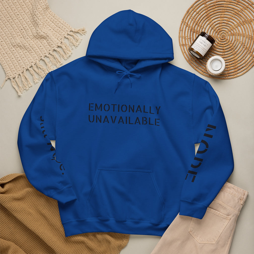 Emotionally Unavailable Hoodie — "Currently Accepting Coffee, Not Conversations" Graphic Hoodie