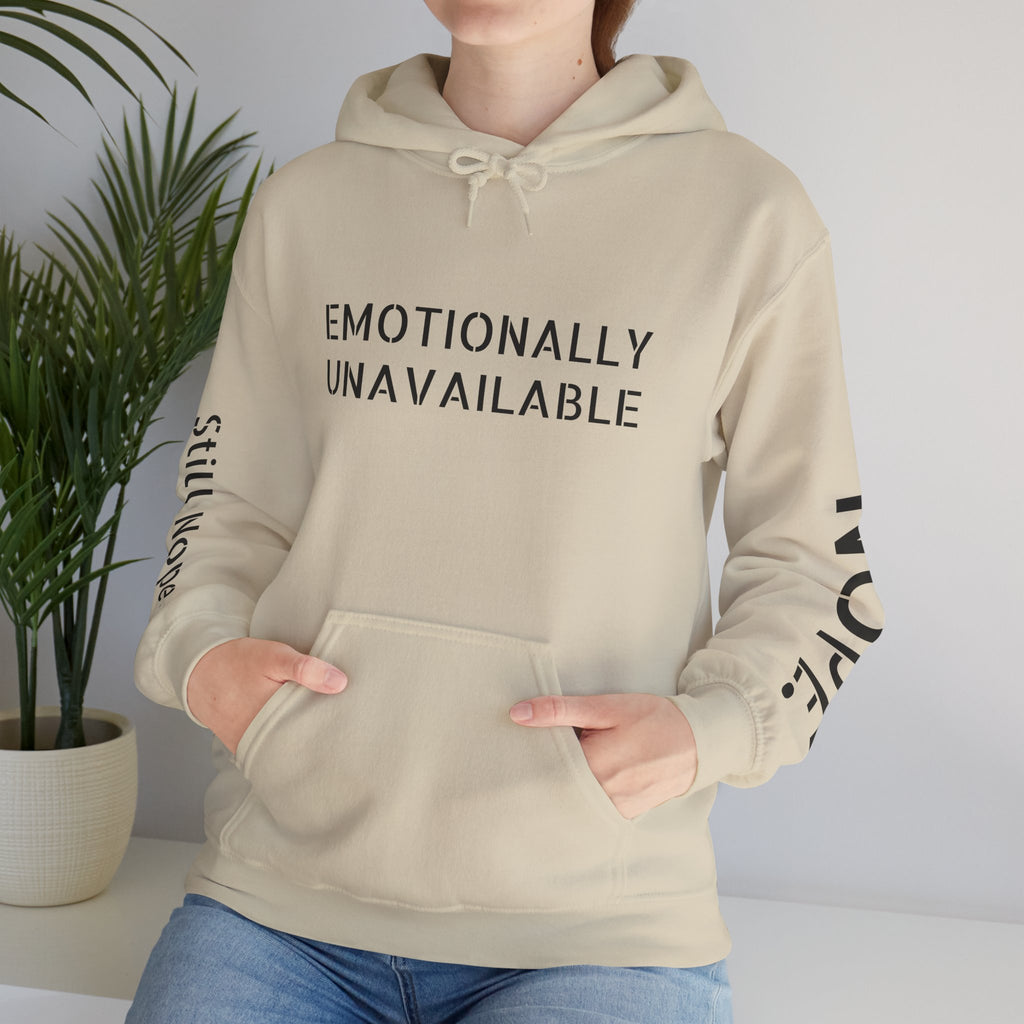 Emotionally Unavailable Hoodie — "Currently Accepting Coffee, Not Conversations" Graphic Hoodie