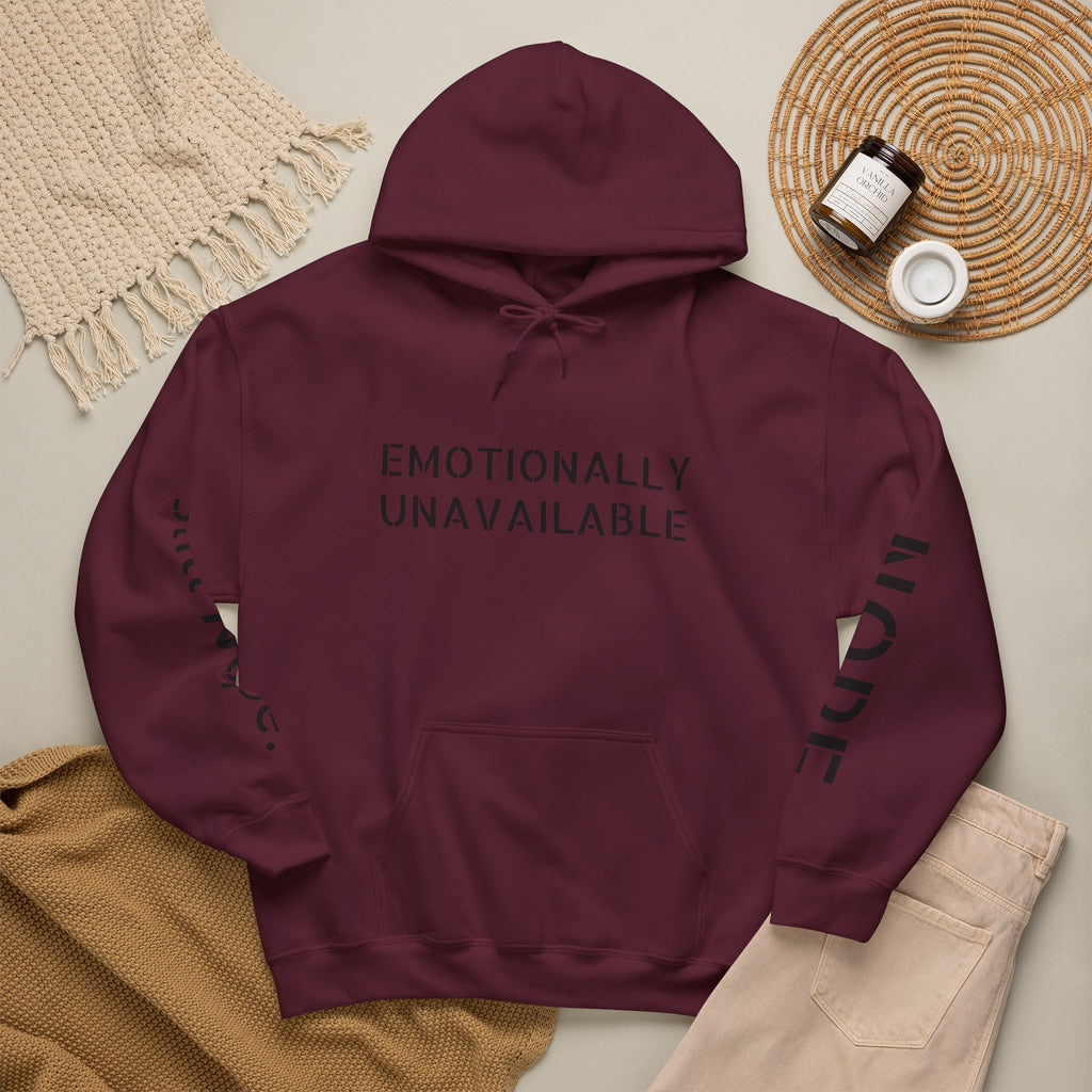 Emotionally Unavailable Hoodie — "Currently Accepting Coffee, Not Conversations" Graphic Hoodie